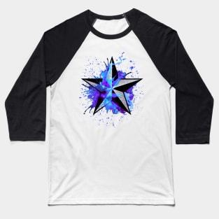 Nautical Splash Star - Blue/ Purple Baseball T-Shirt